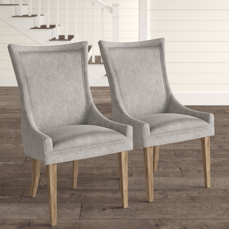 Dark Gray Upholstered High Back Side Chair Set