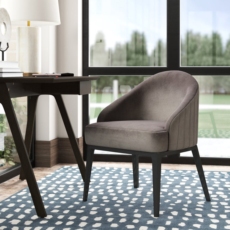 Alvy 22.5'' Black Velvet Upholstered Solid Wood Armchair