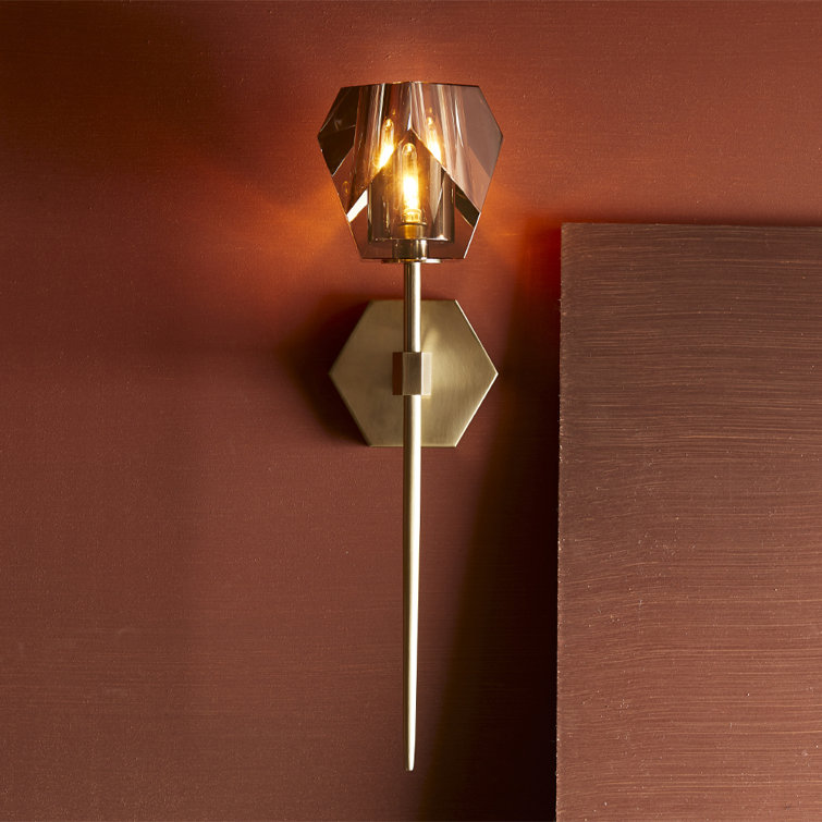 Gemma Dimmable Wallchiere Sconce in Black and Pale Brass