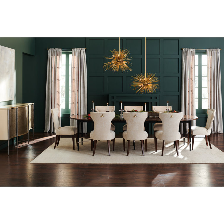 Black and Brown Extendable Round Wood Dining Table
