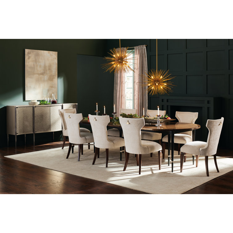 Black and Brown Extendable Round Wood Dining Table