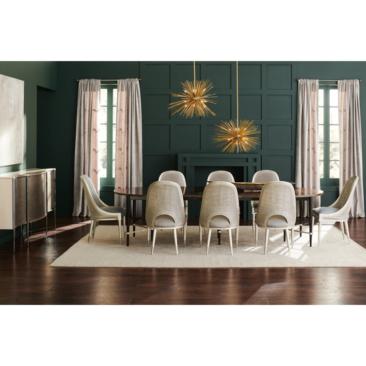 Black and Brown Extendable Round Wood Dining Table