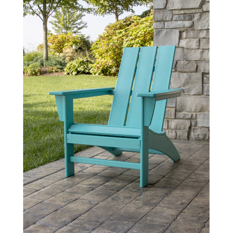 Aruba Blue High-Density Polyethylene Modern Adirondack Chair