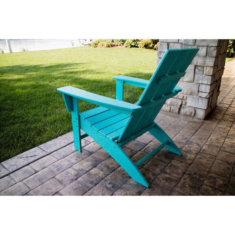 Aruba Blue High-Density Polyethylene Modern Adirondack Chair