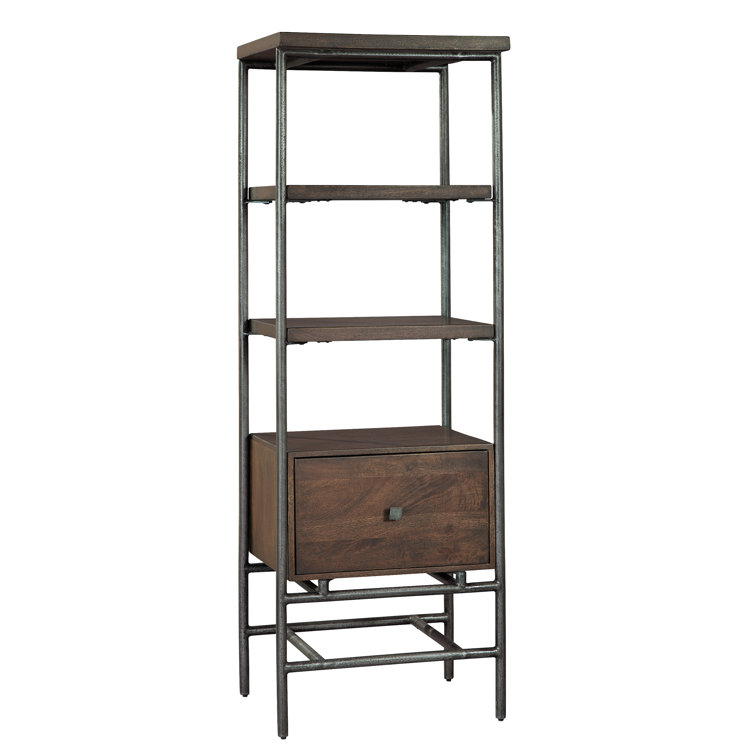 Sedona Transitional 3-Tier Adjustable Wood Bookcase in Brown