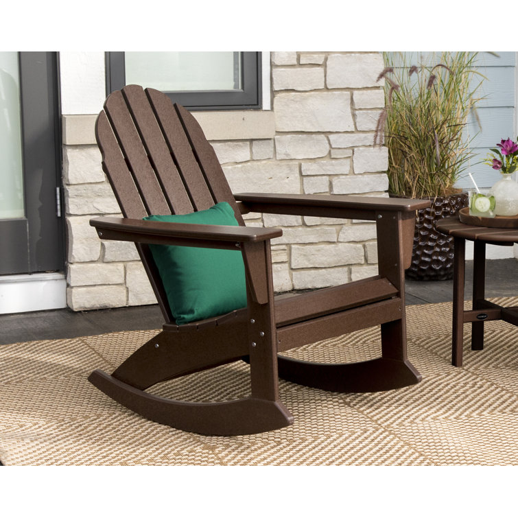 Mahogany Polywood Vineyard Adirondack Rocking Chair with Arms