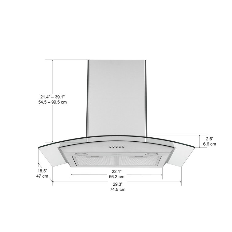 Ancona 30" Stainless Steel Convertible Wall Mount Range Hood
