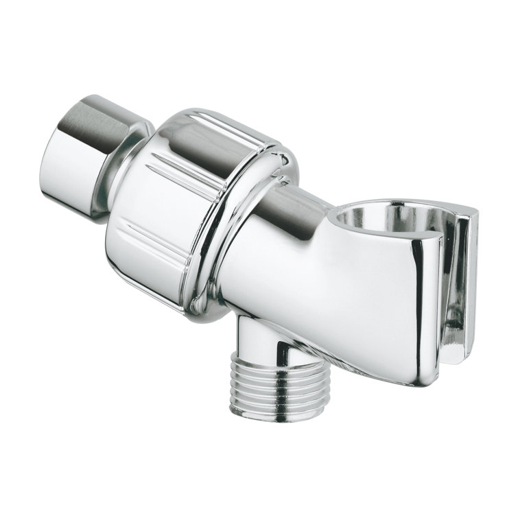 Chrome Wall-Mounted Shower Rail Holder Bracket