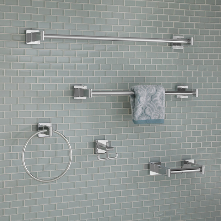 Contemporary Satin Nickel Double Robe Hook with Square Design
