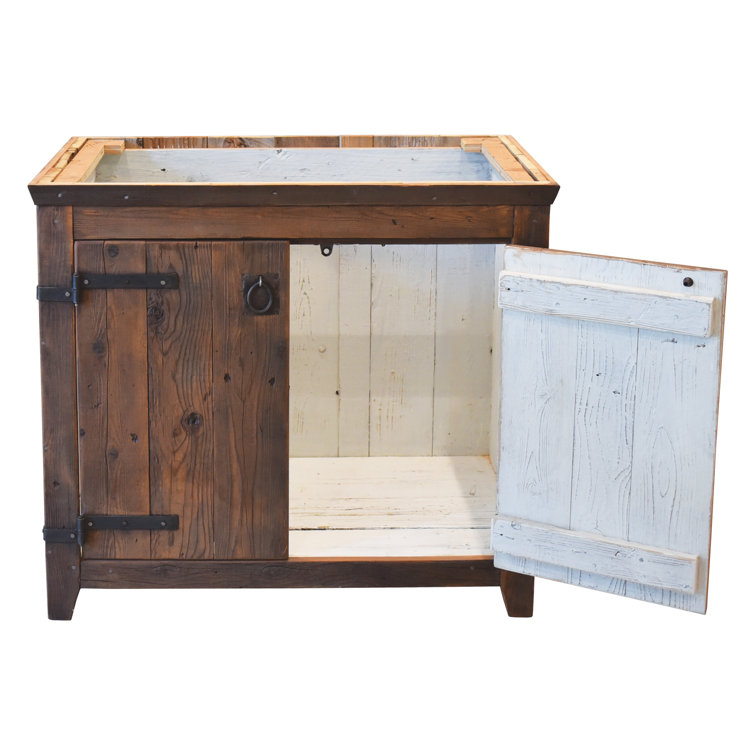 Chestnut Solid Wood 36" Americana Vanity Base, Handcrafted