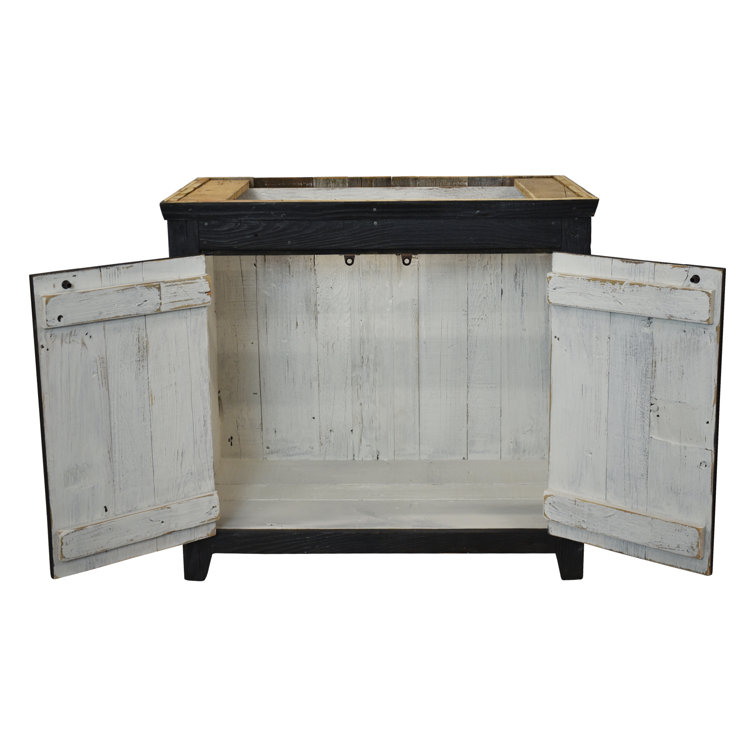 Rustic Americana 36" Solid Wood Black Vanity Base