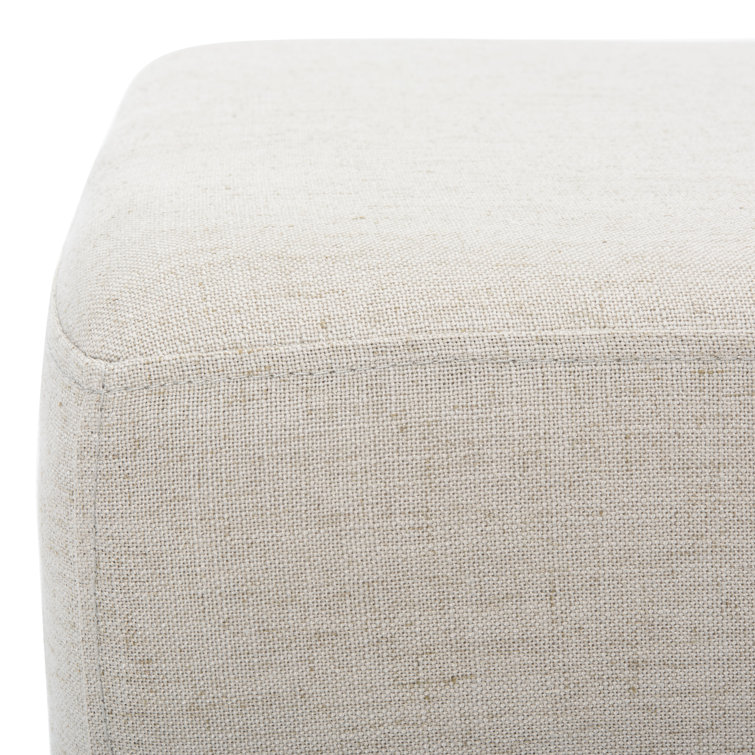 Elsie Transitional Light Grey Linen and Black Wood Bench