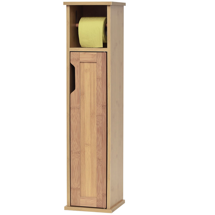 Mahe Bamboo and MDF Free-Standing Toilet Paper Holder Cabinet
