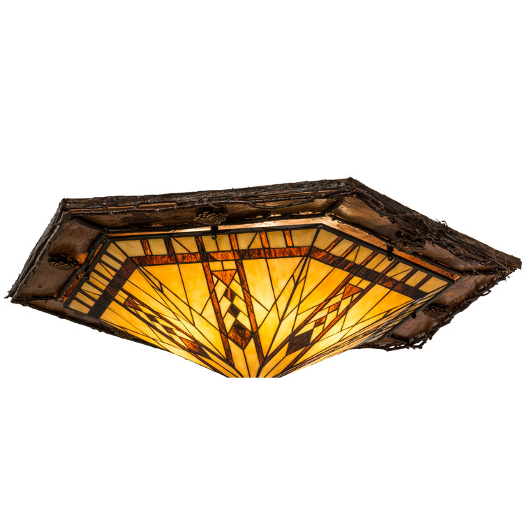Adirondack Rustic Lodge 36" LED Glass Flush Mount