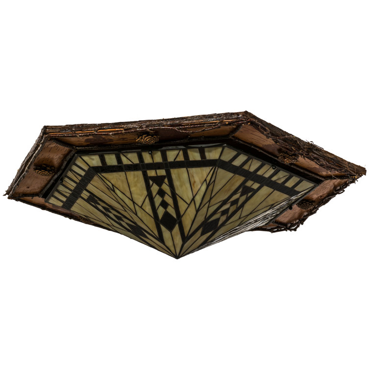Adirondack Rustic Lodge 36" LED Glass Flush Mount