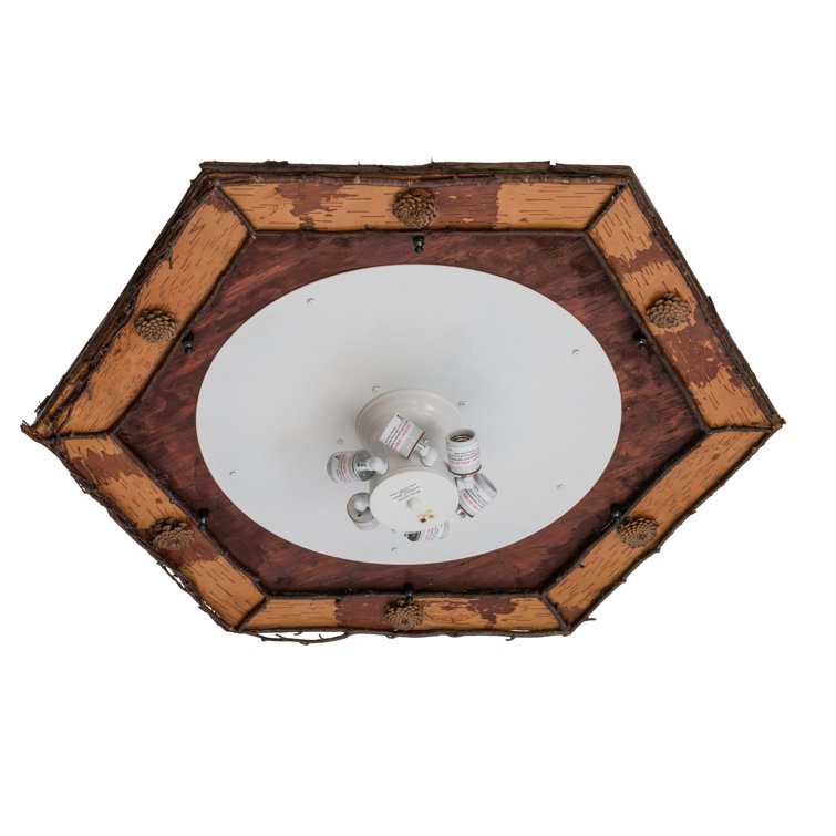 Adirondack Rustic Lodge 36" LED Glass Flush Mount