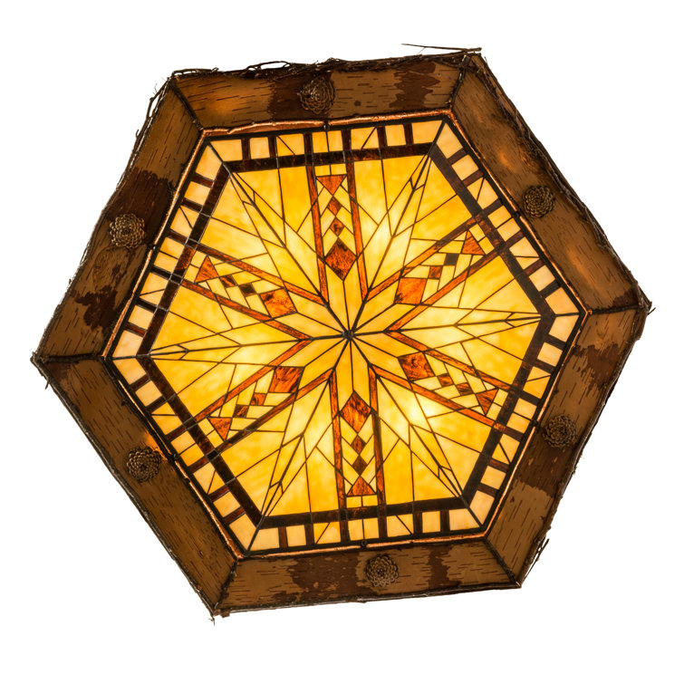 Adirondack Rustic Lodge 36" LED Glass Flush Mount