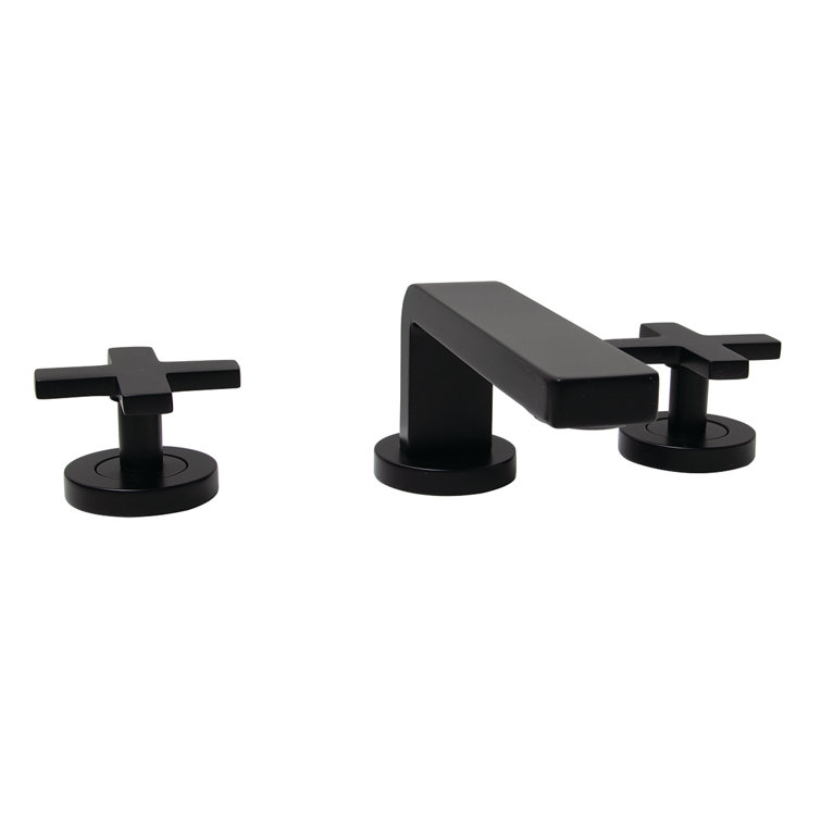 Matte Black Brass and Zinc Widespread Bathroom Faucet