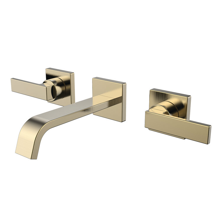 Brushed Bronze Wall Mounted Bathroom Faucet with Lever Handles