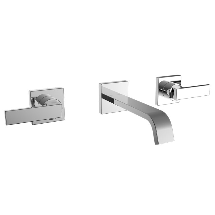 Lura Polished Chrome Wall-Mounted Bathroom Faucet with Dual Handles