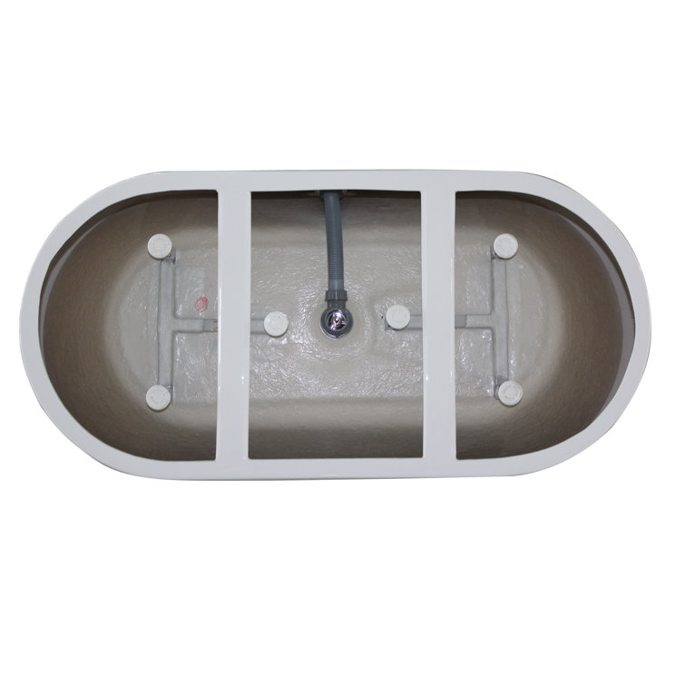 White Acrylic Freestanding Soaking Bathtub, 59"