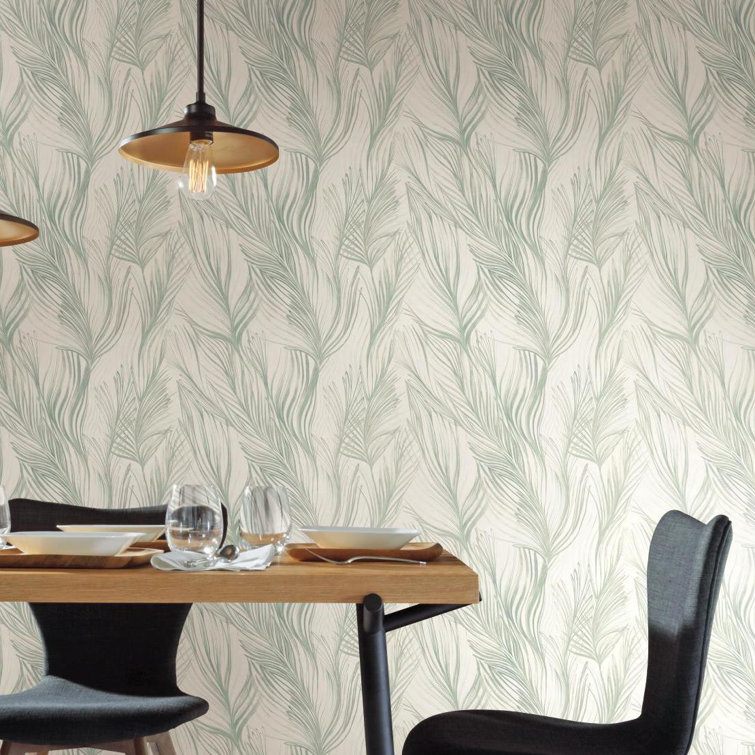 Light Blue Nonwoven Botanical Dreams Wallpaper Roll