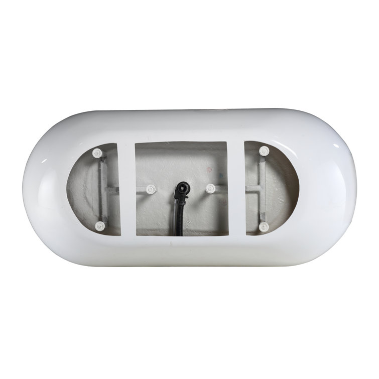 71" White Acrylic Freestanding Soaking Bathtub