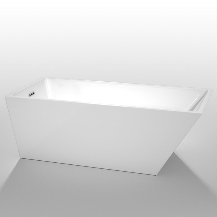 Hannah 67'' White Acrylic Freestanding Soaking Bathtub