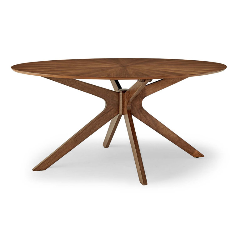Walnut Oval Mid-Century Modern Dining Table for Eight