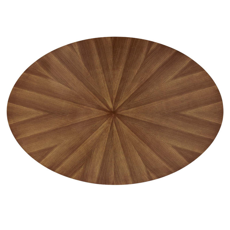 Walnut Oval Mid-Century Modern Dining Table for Eight