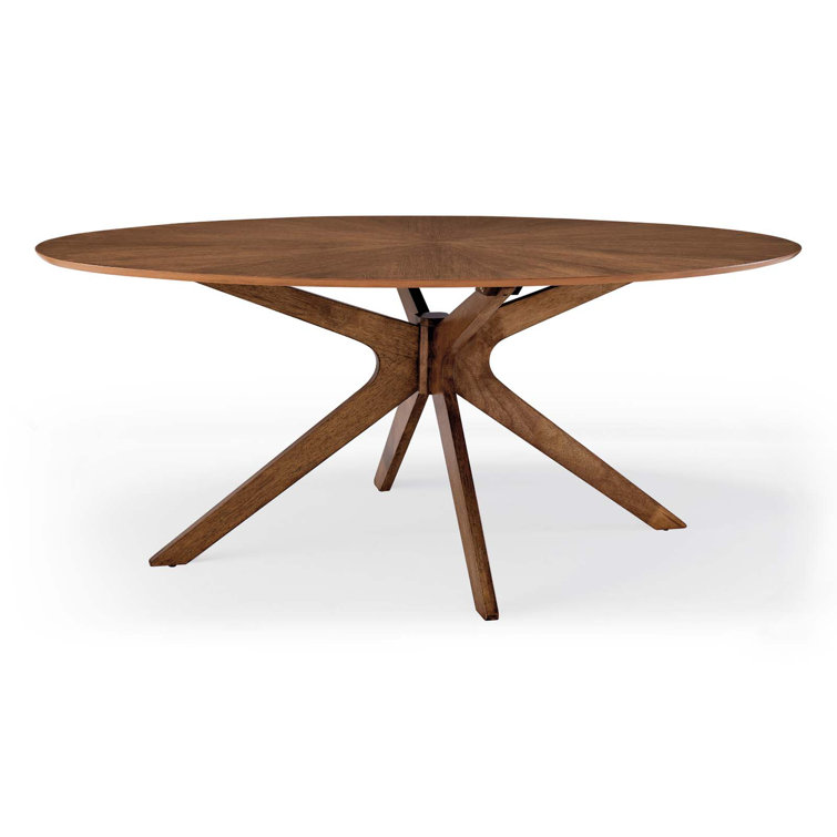 Walnut Oval Mid-Century Modern Dining Table for Eight