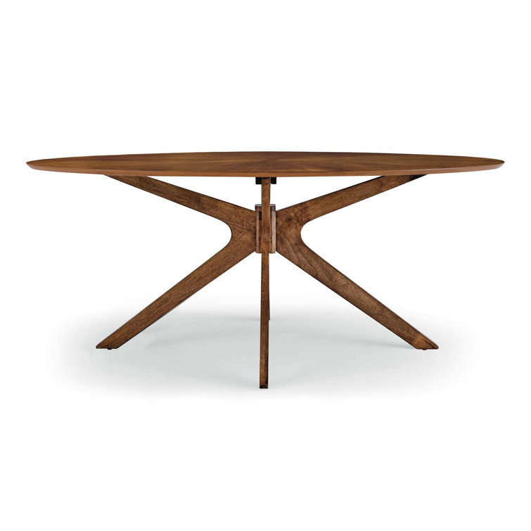 Walnut Oval Mid-Century Modern Dining Table for Eight