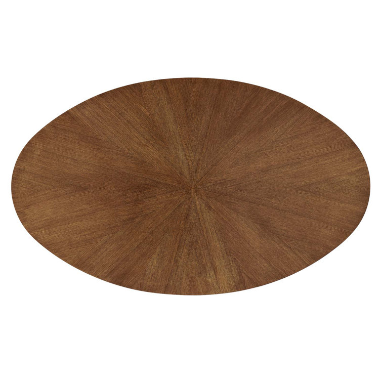 Walnut Oval Mid-Century Modern Dining Table for Eight