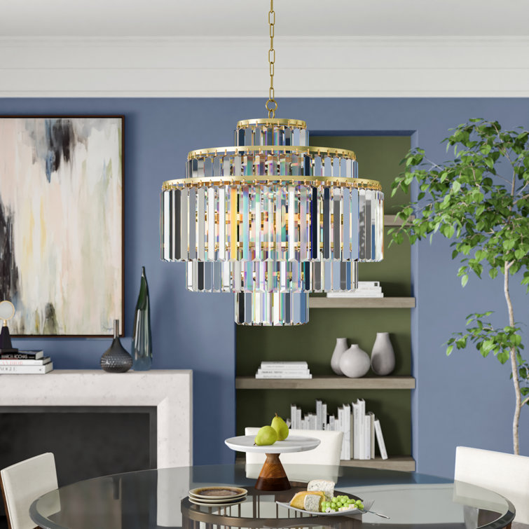 Quintus Antique Brass 25" Crystal Tiered Chandelier