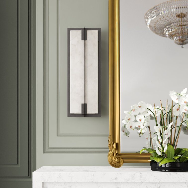 Bronze Elegance 2-Light Quartz Wall Sconce with White Accents