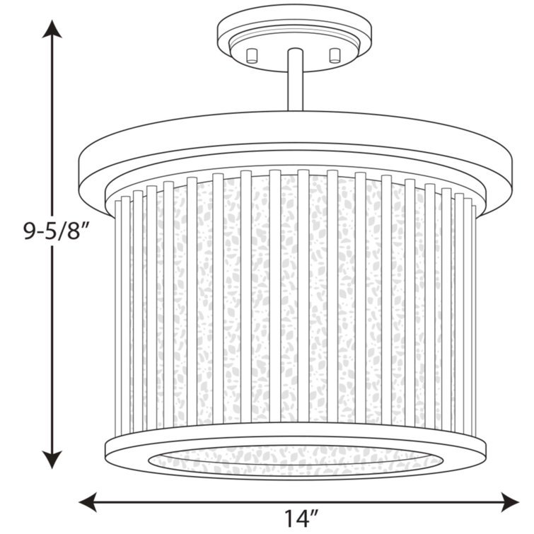 Sequit Point Brushed Brass 3-Light Convertible Semi-Flush Mount with Mercury Glass