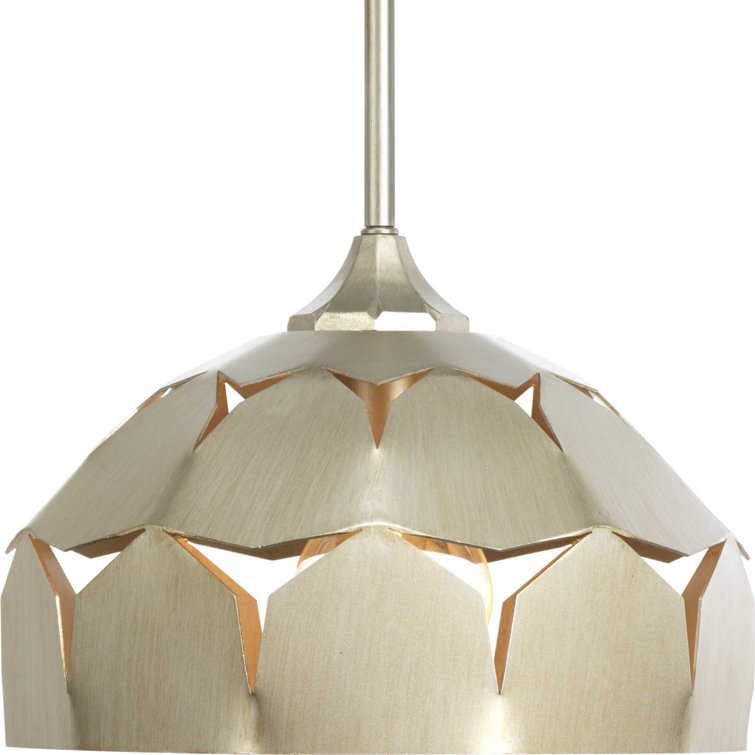 Yerba 12" Silver Ridge Nickel & Glass Pendant Light