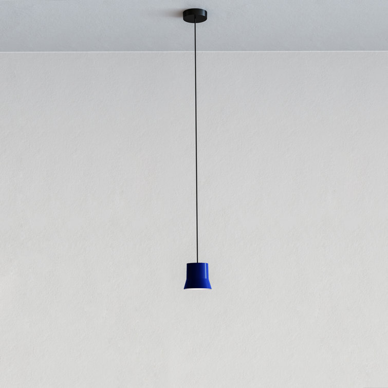 Sleek Timeless Black Aluminum Bell Pendant with LED Light