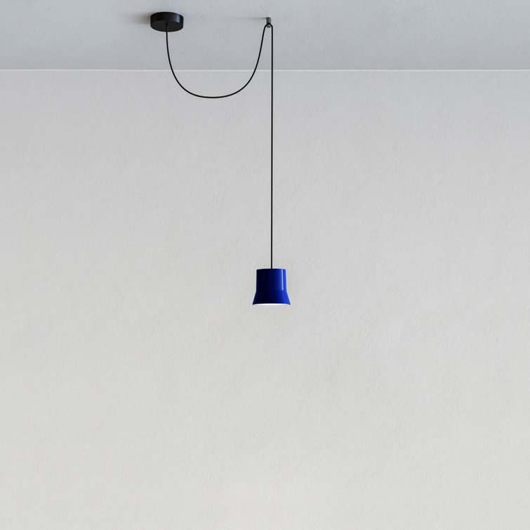 Sleek Timeless Black Aluminum Bell Pendant with LED Light