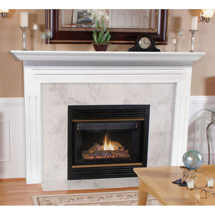 White MDF Traditional Fireplace Mantel Surround, 48-Inch