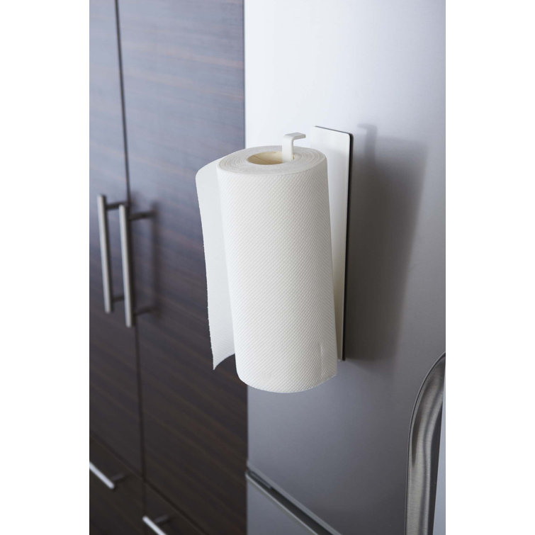 White Magnetic Steel Paper Towel Holder for Kitchen