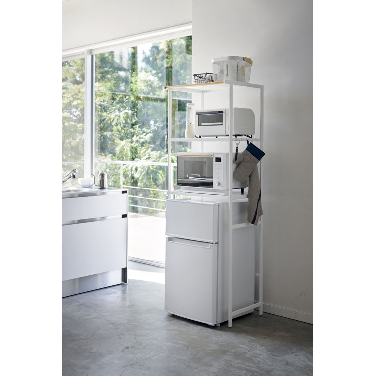 Tall White Steel Kitchen Appliance Storage Rack