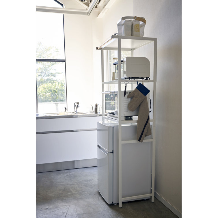 Tall White Steel Kitchen Appliance Storage Rack