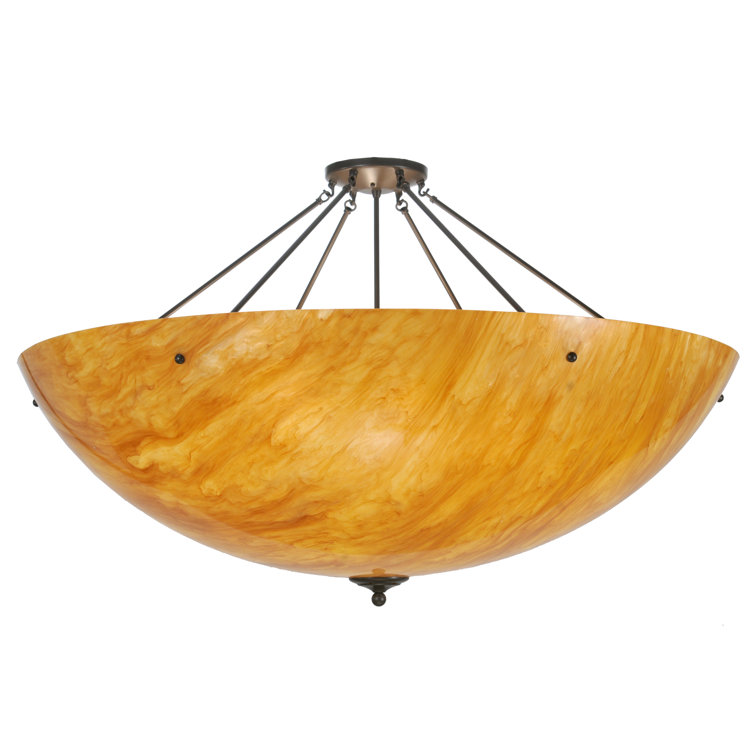 Madison 48" Bronze Glass Globe Semi Flush Mount