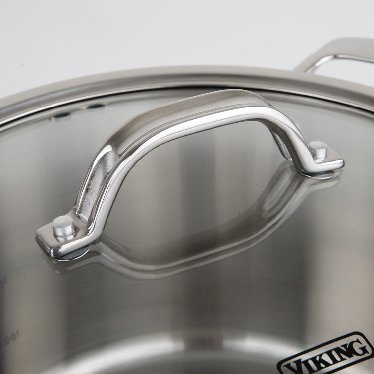 Viking 3-Ply Stainless Steel 7-Piece Cookware Set with Glass Lids