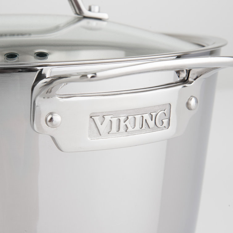Viking 3-Ply Stainless Steel 7-Piece Cookware Set with Glass Lids