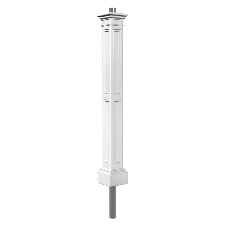 Liberty 72" White Polyethylene Lamp Post with Steel Mount