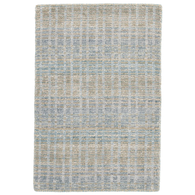 Indigo Mist Handwoven Flatweave Viscose-Cotton Blend Area Rug, 5' x 8'