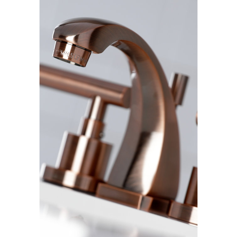 Manhattan Elegance Antique Copper Brass Widespread Bathroom Faucet