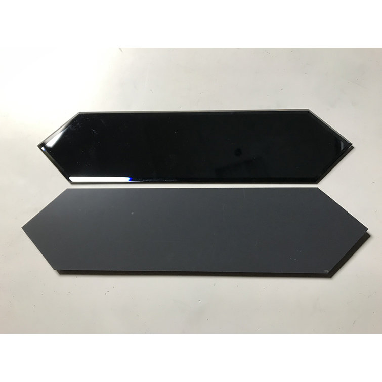 Graphite Blue Mirrored Glass Subway Wall Tile 3" x 12"
